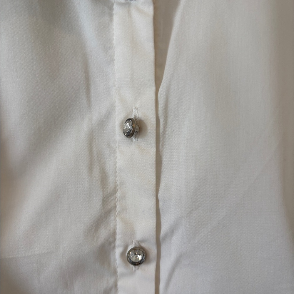 Soft Surroundings Classic Cottagecore White Long Sleeve Wire Collar Top 1X - Picture 8 of 9